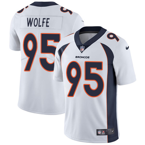 Nike Broncos #95 Derek Wolfe White Men's Stitched NFL Vapor Untouchable Limited Jersey - Click Image to Close